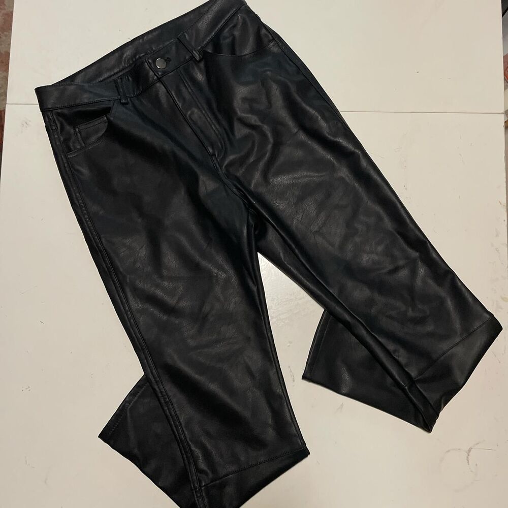 H&M Black Faux Leather Pants
